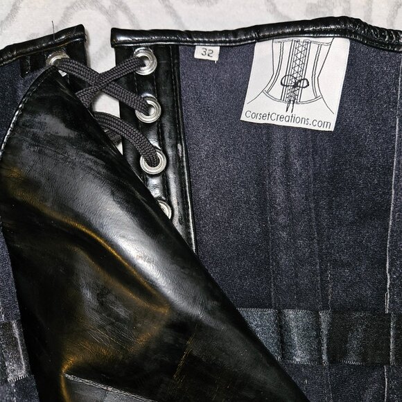 NEW PVC BABYLON 2XL TIGHT LACING STEEL BONED CORSET 32" - Picture 3 of 14